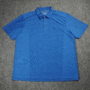 Tommy Bahama Island Zone Polo Shirt Mens Large Vented Performance Stretch Blue